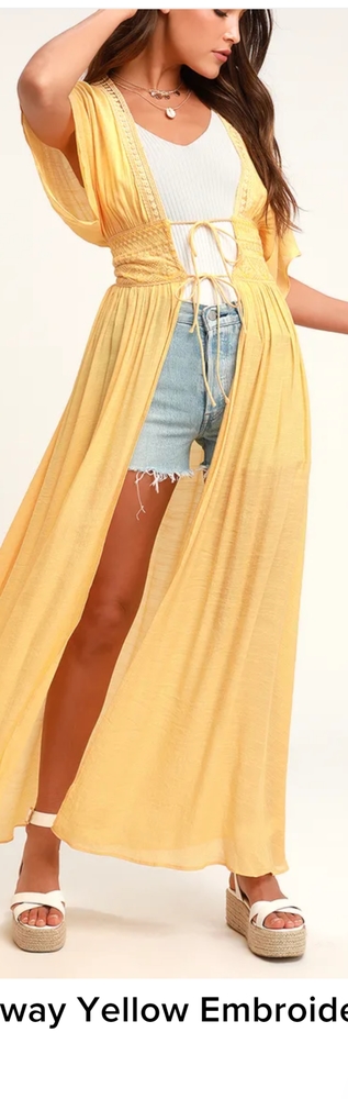 Lulu's Yellow Maxi Kimono
